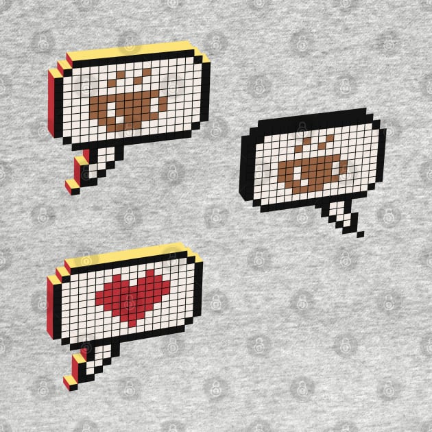 Pixel art coffee messaging by Holailustra